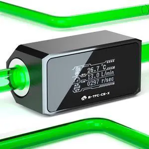 G1/4" OLED Display PC Water Cooling Flowmeter/Thermometer System Monitor, High Temperature Alarm Water Cooler