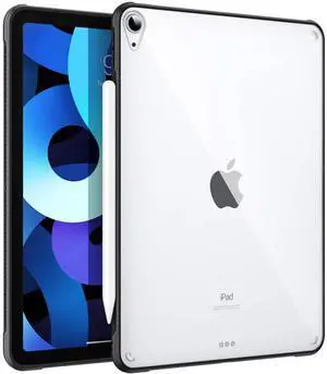 SaharaCase Protection Case for Apple iPad Air 10.9-inch (4th Gen, 5th Gen) and iPad Air 11-inch M2 [Shockproof Bumper] Rugged Protection Antislip Grip Slim Fit - Clear Black