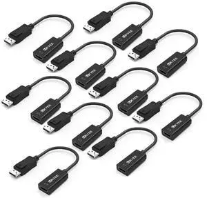 UKYEE Displayport to HDMI Male to Female Adapter Black 10-Pack