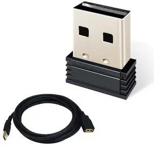 USB ANT+ Stick Dongle Adapter Wireless Receiver for Zwift, TheSufferfest, TrainerRoad, Rouvy to Upgrade Bike Trainer (with 3 Meters Extension Cable)