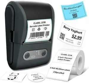 Funio Label Maker with Tape, Label Printer for Business, Sticker Printer- Compatible with 12-57mm Width Labels, Wireless Connectivity, High-Speed Printing, 1200mAh Battery, for Office & Home (Black)