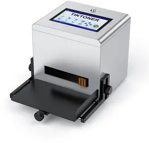 TIKTONER Inkjet Coding Machine, Batch Code Printer with 7Inch Touch Screen Inkjet Coder with 42ml Quick-Drying Ink Cartridge for Many Materials Date Printer for Text/Barcode/QR Code/Number/Picture