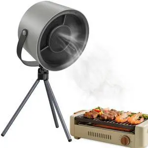 Ankilo Portable Range Hood, Minor Desktop Range Hoods, 3 Speed, 5 Changeable Filter Sponge Pads, Rechargeable Kitchen Exhaust Fan for Indoor or Outdoor Cooking