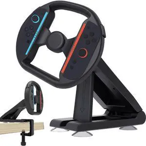 Controller Steering Wheel for Nintendo Switch 2 (2025) Gaming Racing Wheel Stand, Table Attachment with 4 Table Suction Cup & Upgraded Bolt Base  for JoyCon 2  Enhanced Stability for Immersive Racin