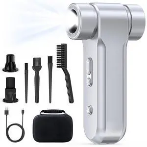 Compressed Air Duster-20 Gear Adjustable 150000RPM Metal Electric Air Blower with LED Light, 11000mAh Rechargeable Mini Cordless Motor Durable Magnetic Nozzle for Computer,Keyboard, House and Car