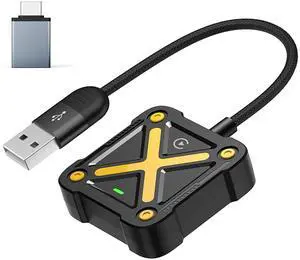 Velontork Wireless Carplay Adapter for iPhone, Carplay Wireless Adapter 2025 Bluetooth Connection, Plug & Play, No Latency for iPhone iOS10+ (Yellow)