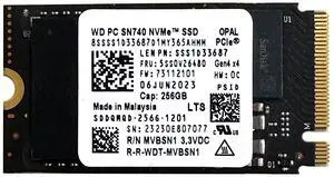 Oemgenuine WDC SN740 256GB M.2 2242 PCI-e 4.0 Gen 4x4NVME SSD Internal Solid State Drive Form Factor M Key Steam Deck - Up to 4000 MB/sec Sequential Read.