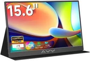 memzuoix 15.6" FHD 1080P Portable MonitorSecond External100% sRGBUSB-C+HDMI for PS5/SwitchVESA MountBuilt-in Speakers | Black