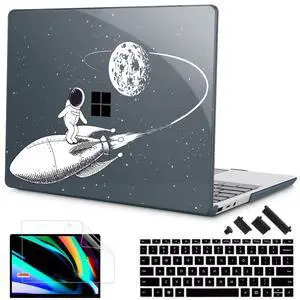 Mektron Surface Laptop Go 12.4 inch Case Compatible with Go 3/2/1 Microsoft Surface Laptop 12.4" Cover 2023-2020 Releases Model 1943/2013 Plastic Hard Shell Case with Screen Protector, Astronaut