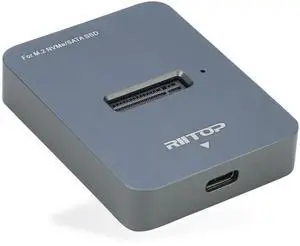 RIITOP M.2 to USB Docking Station, NVMe to USB-C Reader Adapter for Both M.2 (M Key) NVMe SSD and (B+M Key) SATA-Based SSD Enclosure