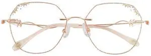 GUDVUE Rimless Blue Light Glasses, Computer Glasses, Anti Glare/UV400/Eye Strain (Rimless Polygon Rose Gold)