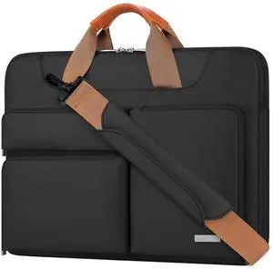 Lacdo 360° Protective Laptop Shoulder Bag for 13 inch New MacBook Air M4 A3240 2025, M3 A3113, M2 A2681, M1 A2337 A2179 A1932 2024-2018 | 13 inch MacBook Pro M2 M1 A2338 A2251 A2289 Computer Bag,Black
