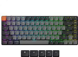 Keychron K3 QMK Ultra-Slim Wireless Mechanical Keyboard Version 3, 75% Layout Hot Swappable Red Switch, RGB Backlight Rechargeable Wired Bluetooth Professional Office Keyboard for Mac/Windows