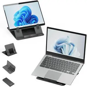 Plugable Foldable Laptop Stand with 4 Adjustable Angles for Tablets and Laptops up to 16", MacBook and PC, iPad Holder for Drawing Tablet (PT-STANDX)