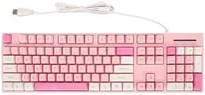 XUMIUZIY Wired Gaming Keyboard, 104 Keys Business Keyboard 3 Colors Cute Design Quiet USB Interface Computer Game Keyboard for Home Office for for OS X ()