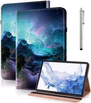 VODEFOX Case for Samsung Galaxy Tab S11 Ultra 14.6 Inch, PU Leather Tablet Cases Flip Folio Multi-Angle Viewing Stand Protective Cover with Card Slots - Starry Sky