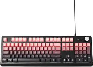 Wired RGB Gaming Membrance Keyboard. 100 Percent Mini Creamy LED Computer Keyboard .Small Ergonomic Clicky Teclado with ABS Backlit Unreplaceable Keycaps. for PC Laptop MAC Gamer. (Pink)