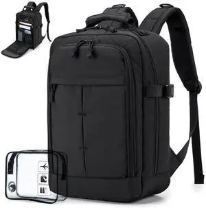 COSCOOA United Airlines Personal Item Bag 17x10x9 inch,Small Travel Backpack 20L,Flight Approved Underseat Ryanair 40x20x25 CM Carry on Luggage Bag,Mochila de Viaje,Cabin Size Backpack Black