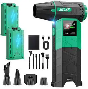 Electric Air Duster Upgraded, 130000RPM Gear Adjustable Compressed Air Duster, 2*4000mAh Removable Batteries, Cordless Air Blower Electric Cleaner Kit for PC/Keyboard/Car, Replaces Compressed Air Cans