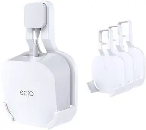 Outlet Wall Mount for eero 7, No-Drill Plug Adapter with Hidden Cable Management, Space-Saving for Dual-Band Mesh System (3 Pack)