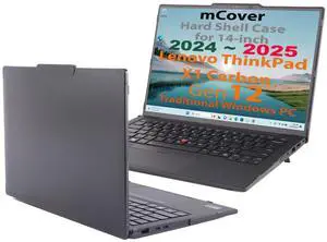 mCover Hard Case ONLY Compatible for 2024-2025 14" Lenovo ThinkPad X1 Carbon Gen 12/13 Windows Notebook PC (with 180-degree Hinge, NOT Fitting Any Other Lenovo Models) - Black
