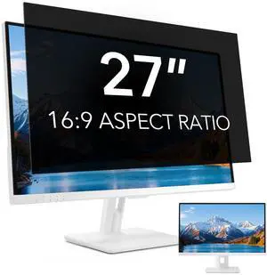 QOYZINE 27 inch Computer Privacy Screen Filter for 16:9 Aspect Ratio Widescreen Monitor,27in Curved Computer Monitor Privacy Shield Anti Glare Blue Light Eye Protection, Anti-Scratch Removable Protect