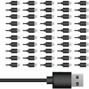 AGIPAXX USB C Cable 50 Pack 0.5FT USB 2.0 Cables,Bulk Type C Charging Cords Black