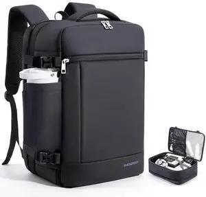 SHOWKOO Travel Backpack For Man Women, Airline Approved Carry On Laptop Backpack For Business, 40L Expandable Large Capacity Backpack, Black