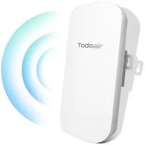 TODAAIR AC1200 Outdoor WiFi ExtenderIP65 WeatherproofWiFi Booster and Signal AmplifierUp to 1200Mbps Dual Band WiFi Repeater Covers Up to Least 3440 Sq. ft and 30 Devices TODAAIR AC1200 Outdoor WiFi ExtenderIP65 WeatherproofWiFi Booster and Signal AmplifierUp to 1200Mbps Dual Band WiFi Repeater Covers Up to Least 3440 Sq. ft and 30 Devices