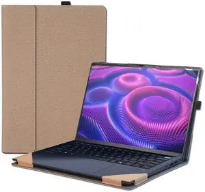 LIMIYUE Laptop Cover Case for HP OmniBook X/Ultra /5 Flip 14 inch & for 14'' ZBook Ultra G1a [Do Check Model] Sleeve,PU Leather Protective Bag with Foldable Cooling Bracket (Gold)