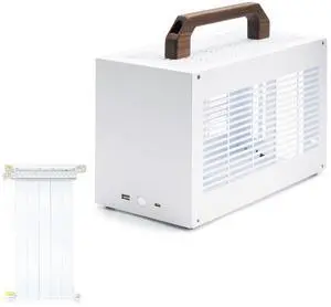 SGPC K49/Portable Mini-ITX PC Gaming Case/8L Small Form Factor/CPU Cooler up to 69mm/300mm GPU & SFX PSU Support/USB 3.0 & Type-C Front I/O (K49WW&Gen3 Riser Cable,White,Wide)