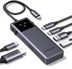 UGREEN Uno 6 in 1 USB-C Hub with 10Gbps USB-C & USB-A Data Ports 4K@60Hz HDMI for MacBook Pro/Air, iPad Pro, Surface, XPS, Thinkpad and More.