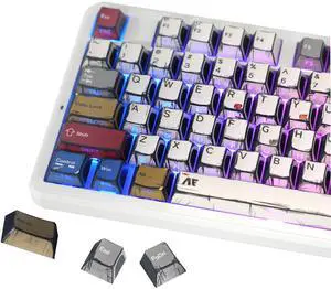FunHub Retro PBT Keycaps,Anime Themed Japanese Manga Key Caps,Cherry Profile Shine Through Side Printed Keycaps 137 Keys Set for 60 65 75 100 Percent MX Switches Double Shot Backlit Keyboard-Colorful