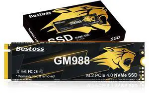 M.2 2280 NVMe SSD 1TB PCIe Gen 4, Up to 7300MB/s, SLC Cache & HMB, PS5/PC/Laptop Upgrade, Tailored for Gamers, Video Editors, High-End Creators, and AI Developers Demanding Blazing-Fast Speed GM988