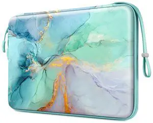FINPAC Hard Laptop Sleeve Case for 13 inch MacBook Air M3 M2 M1 2024, 14 inch MacBook Pro M4/M3/M2/M1 A2918 A2992 A2779 A2442, Waterproof Case for Dell, Surface Laptop, HP, Acer, Emerald Marble