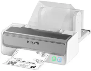 MUNBYN Bluetooth Thermal Label Printer with Label Holder, RW405B Wireless 4x6 Shipping Label Printer Replaceable Print-Head