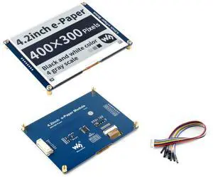 4.2inch e-Paper Module E-Ink Display Compatible with Raspberry Pi 5/4B/3B+/Zero/Zero W/Zero 2W/Pico/Pico W/Pico 2/Pico 2W, 400x300 Pixels, Black/White Color SPI Interface, Support Partial Refresh
