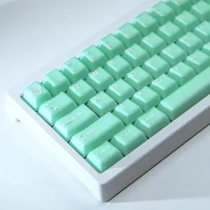 Sumgsn 114 Keys Translucent Keycaps Cherry Profile PBT Doubleshot Green Keycaps Set Fit for 60% 65% 75% Cherry Mx Switches Mechanical Keyboards