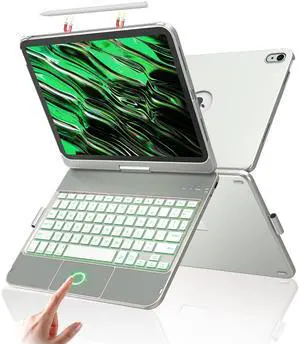 aMZCaSE for iPad (A16) 11th 10th Generation Case with Keyboard, Touchpad & 360°Rotatable for iPad A16 Keyboard Case, Backlit Laptop Cover for 10.9 inch 10th Gen 2022 with Smart Wake/Up, Pencil Holder
