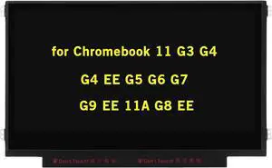 GBOLE 11.6" Screen Replacement for HP Chromebook 11 G3 G4 G4 EE G5 G6 G7 G9 EE 11A G8 EE Non Touch, ProBook 11 G2, Stream 11 Pro G3 Series 30Pin LED LCD Display Screen Panel
