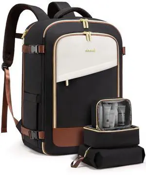 LOVEVOOK Travel Backpack for Women, 50L Carry On Backpack Flight Approved, Large Suitcase Bag for Travel Fits 18.5 inch Laptop, TSA Approved Luggage with 3 Packing Cubes,Waterproof Weekend Backpacks