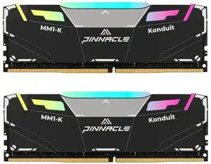 Timetec Pinnacle Konduit RGB 32GB KIT(2x16GB) DDR4 3200MHz PC4-25600 CL16-18-18-38 XMP2.0 Overclocking 1.35V Dual Rank Compatible for AMD and Intel Desktop Gaming PC Memory Module - Black