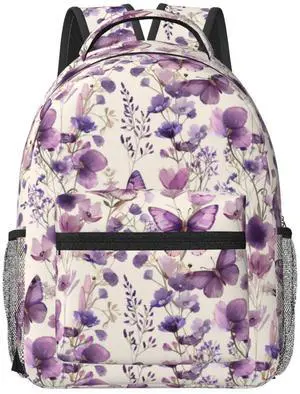 Watercolor Butterfly Backpack, School Laptop Travel Polyester Delicate Backpacks for Women Girls Kids, Work Sports Back Pack Casual Daypack, Lightweight Rucksack Gifts for Hiking Camping Gym