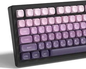 Womier MOA Purple Keycaps Japanese, PBT Keycaps for Mechanical Keyboard,Cute Dye-Sublimation Custom Keyboard Key Cap for 60 75 100 Percent Cherry Gateron MX Keyboards, Gradient Purple