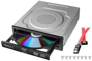 BestDuplicator Lite-On 24X SATA Internal DVD+/-RW Drive Optical Drive IHAS124-14 with 1x Sata Power Cable, 8X Screws for Desktop Computers, Sever and More