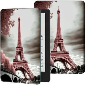 Case for 6" Kindle Paperwhite (10th Generation,2018 Release) Slim PU Leather Lightweight Adjustable Stand Smart Cover with Auto Wake/Sleep for Kindle Paperwhite 4 (10th Gen),Pink Paris Eiffel Tower