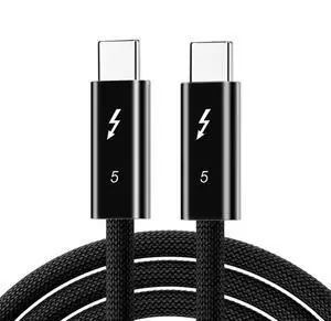 USB C Thunderbolt 5 Cable Compatible with Apple Thunderbolt 4 Cord for MacBook, iPhone 17 16 18, Lenovo, HP, SSD, Monitor, Data Transfer, Fast Charging, Monitor, Docking Station, Hub, Video Display