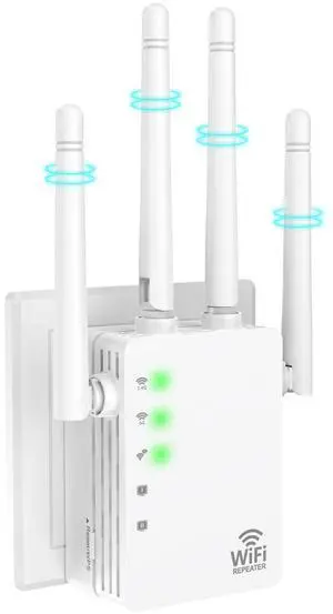 WiFi Extender, WiFi Extender Signal Booster Dual-Band(5.8G&2.4G) Wireless Repeater Coverage to 12880 sq. ft & 105 Devices, 1-Tap Setup, Supports Ethernet Port, Faster Speed