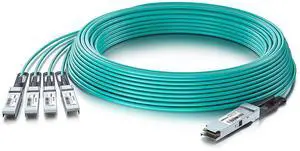 10Gtek 40G QSFP+ AOC Cable - 40GBASE Ethernet Active Optical Cable,40G QSFP+ to 4 x 10G SFP+, OM3 MMF for Cisco QSFP 4 x 10G-AOC-3M, 3-Meter