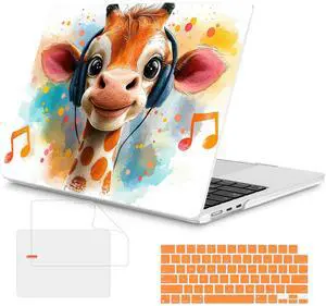 Mektron Compatible with M4 MacBook Air 15 inch Case 2025 A3241 2024 2023 M3 A3114 A2941 M2 Liquid Retina Display Touch ID, Plastic Hard Case & Keyboard Skin & Screen Protector - Cute Giraffe Mektron Compatible with M4 MacBook Air 15 inch Case 2025 A3241 2024 2023 M3 A3114 A2941 M2 Liquid Retina Display Touch ID, Plastic Hard Case & Keyboard Skin & Screen Protector - Cute Giraffe